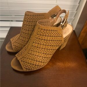 Vince Camuto Brown Cutout Slingback Heels